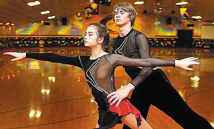 April and Austin Shanz are preparing for a world championship competition in artistic roller skating in Germany.